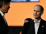Britain's Prince Edward (R), Duke of Edinburgh expressed satisfaction at how India and UK relations are strengthening, and the UK's desire to see more collaboration between the two nations.(AFP)