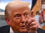 US President Donald Trump points while speaking to journalists about TikTok as he signs executive orders in the Oval Office of the White House in Washington, DC. (File) US President Donald Trump points while speaking to journalists about TikTok as he signs executive orders in the Oval Office of the White House in Washington, DC. (File)