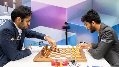 Arjun Erigaisi defeated D Gukesh, on Sunday in Wijk aan Zee. Arjun Erigaisi defeated D Gukesh, on Sunday in Wijk aan Zee.