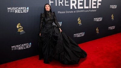 Lady Gaga poses at the red carpet during the 67th Annual Grammy Awards. (REUTERS)