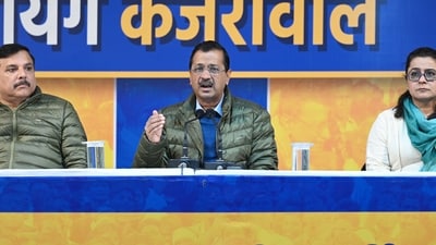 Several candidates running for the Delhi Assembly elections, including AAP president Arvind Kejriwal, his long-time supporter Manish Sisodia, riot-accused Tahir Hussain, and Shifa-ur Rehman, have been imprisoned in relation to various matters, including rioting and corruption. (Hindustan Times/Sanjeev Verma)