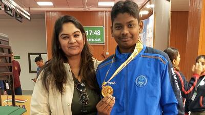At 15, Jonathan Gavin Anthony won the 10m air pistol event at the National Games on Monday. (HT) At 15, Jonathan Gavin Anthony won the 10m air pistol event at the National Games on Monday. (HT)