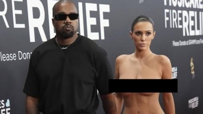 Kanye West and Bianca Censori at the Grammys 2025. (Photos: X) Kanye West and Bianca Censori at the Grammys 2025. (Photos: X)