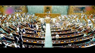 Lok Sabha proceeding underway during the Budget Session, in New Delhi on Monday. (ANI Photo) Lok Sabha proceeding underway during the Budget Session, in New Delhi on Monday. (ANI Photo)