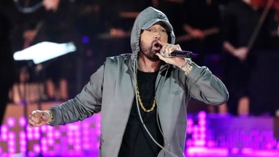 Eminem performs during "Live From Detroit: The Concert at Michigan Central," on June 6, 2024, in Detroit. (AP Photo/Carlos Osorio, File) (AP) Eminem performs during "Live From Detroit: The Concert at Michigan Central," on June 6, 2024, in Detroit. (AP Photo/Carlos Osorio, File) (AP)