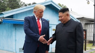 FILE - In this June 30, 2019 file photo, President Donald Trump meets with North Korean leader Kim Jong Un at the border village of Panmunjom in the Demilitarized Zone, South Korea. (AP) FILE - In this June 30, 2019 file photo, President Donald Trump meets with North Korean leader Kim Jong Un at the border village of Panmunjom in the Demilitarized Zone, South Korea. (AP)