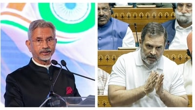 External affairs minister S Jaishankar and leader of opposition in Lok Sabha Rahul Gandhi. (PTI/SansadTV) External affairs minister S Jaishankar and leader of opposition in Lok Sabha Rahul Gandhi. (PTI/SansadTV)