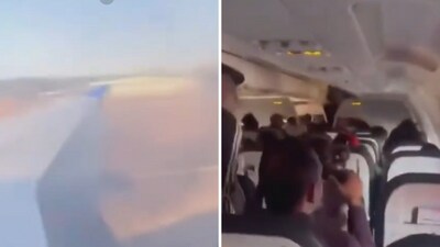 Orange flames were seen on the wing and passengers pointed to the fire and shouted in panic at the crew. (X/@rawsalerts)