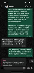 Freestyle Chess co-owner and FIDE president's alleged WhatsApp conversation.