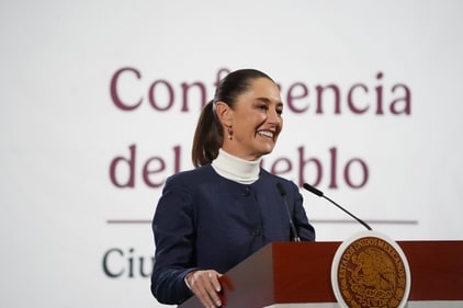Claudia Sheinbaum, Mexico's president, speaks during a news conference at the National Palace in Mexico City, Mexico, on Monday, Feb. 3, 2025. (Bloomberg) Claudia Sheinbaum, Mexico's president, speaks during a news conference at the National Palace in Mexico City, Mexico, on Monday, Feb. 3, 2025. (Bloomberg)