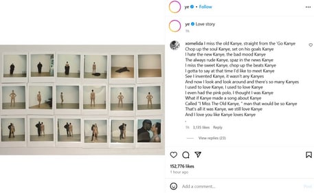 Kanye West and Bianca Censori's look for the 2025 Grammy Awards is grabbing attention. (Instagram/ Ye) Kanye West and Bianca Censori's look for the 2025 Grammy Awards is grabbing attention. (Instagram/ Ye)