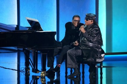 Herbie Hancock, left, and Stevie Wonder perform during the 67th annual Grammy Awards on Sunday. Herbie Hancock, left, and Stevie Wonder perform during the 67th annual Grammy Awards on Sunday.