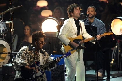 Brittany Howard, from left, Taylor Goldsmith, and John Legend perform I Love L.A. during the 67th annual Grammy Awards on Sunday Brittany Howard, from left, Taylor Goldsmith, and John Legend perform I Love L.A. during the 67th annual Grammy Awards on Sunday