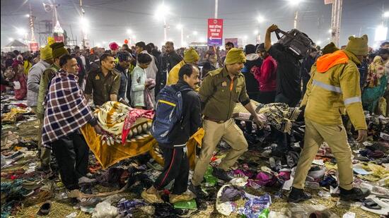 At least 30 devotees were killed and 60 others injured in the stampede. (PTI)