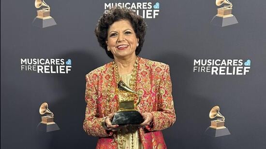 Chandrika Tandon won the grammy in the Best New Age, Ambient or Chant Album category for Triveni. (X/Chandrika Tandon)