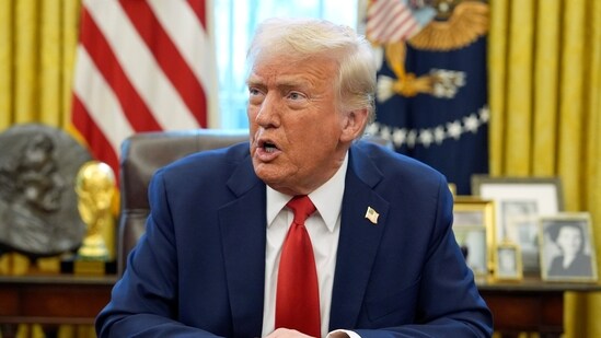 President Donald Trump speaks after signing an executive order in the Oval Office of the White House, Monday, Feb. 3, 2025, in Washington. (AP)