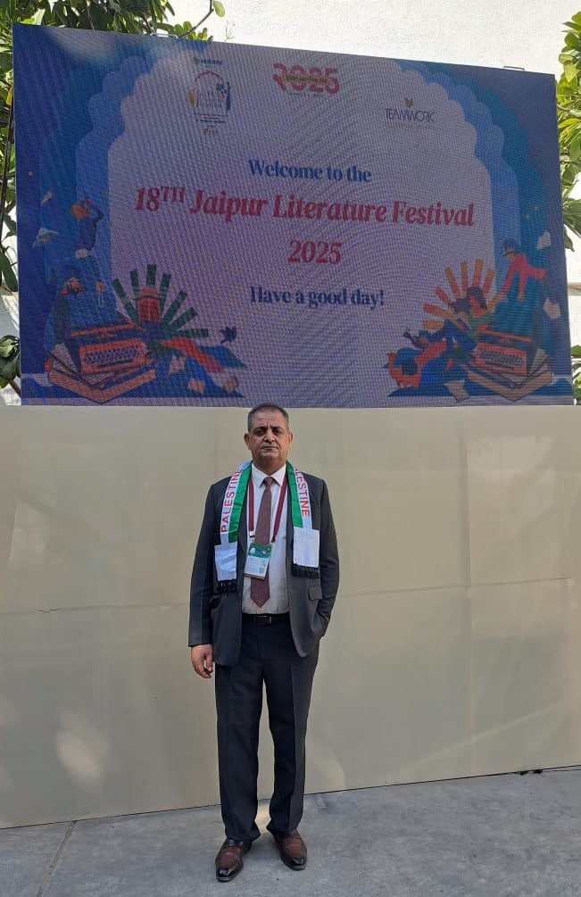 Abed Elrazeg Abu Jaze at the Jaipur Literature Festival 2025 (Courtesy the subject) Abed Elrazeg Abu Jaze at the Jaipur Literature Festival 2025 (Courtesy the subject)