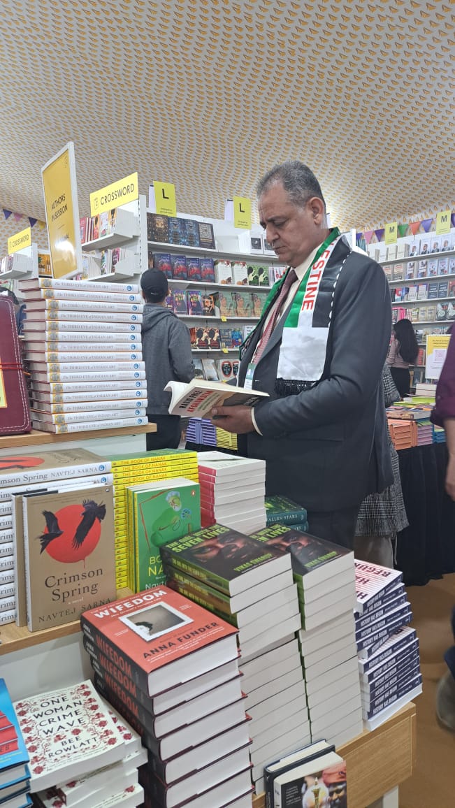 Abed Elrazeg Abu Jaze at the JLF book store (Courtesy the subject) Abed Elrazeg Abu Jaze at the JLF book store (Courtesy the subject)