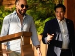 US Secretary of State Marco Rubio (R) meets with El Salvador's President Nayib Bukele at his residence at Lake Coatepeque in El Congo municipality, El Salvador, on February 3, 2025. (Photo by Mark Schiefelbein / POOL AP / AFP)