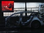 A female driver was killed after a Tesla flipped and caught flames in Manhattan on early Tuesday morning. A female driver was killed after a Tesla flipped and caught flames in Manhattan on early Tuesday morning.
