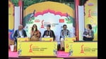 Vikas Jha, Nusrat F Jafri, Preeti Gill, Samrat Choudhury and Jael Silliman at the Apeejay Kolkata Literary Festival (Courtesy AKLF)