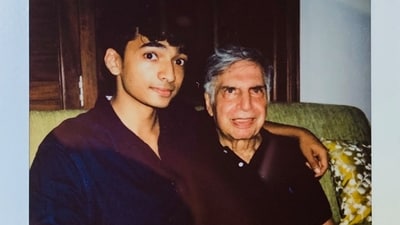 Industrialist Ratan Tata with his assistant Shantanu Naidu