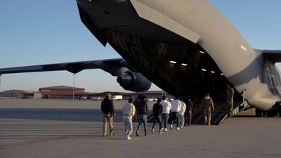A C-17 aircraft departed for India with migrants aboard but would not arrive for at least 24 hours. (Reuters/Representative) (HT_PRINT) A C-17 aircraft departed for India with migrants aboard but would not arrive for at least 24 hours. (Reuters/Representative) (HT_PRINT)