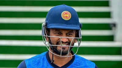 Sri Lanka's Dimuth Karunaratne attends a practice session at the Galle International Cricket Stadium in Galle on January 27, 2025, ahead of the first Test cricket match between Sri Lanka and Australia. (Photo by Ishara S. KODIKARA / AFP) (AFP)