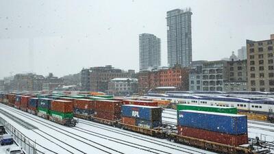 Freight trains at the Port of Vancouver in Vancouver, British Columbia, Canada, on Monday. (Bloomberg) Freight trains at the Port of Vancouver in Vancouver, British Columbia, Canada, on Monday. (Bloomberg)