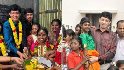 Several survivors who had lived and studied with Meena at the children's home, attended the wedding as her family. (Instagram/drjradhakrishnan) Several survivors who had lived and studied with Meena at the children's home, attended the wedding as her family. (Instagram/drjradhakrishnan)