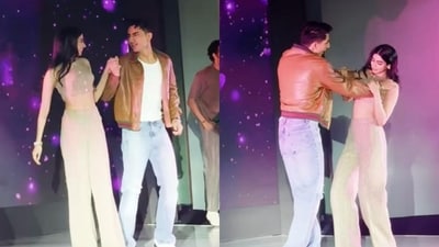 Khushi Kapoor and Ibrahim Ali Khan grooving to their film's first song Ishq Mein. Khushi Kapoor and Ibrahim Ali Khan grooving to their film's first song Ishq Mein.