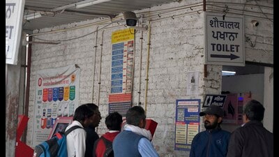 Of the 42 cameras still at the Ludhiana railway station, officials said two are not operational. (Manish/HT)