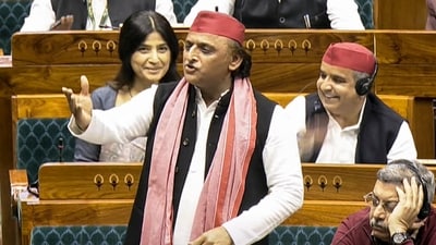 Samajwadi Party MP Akhilesh Yadav speaks in the Lok Sabha. (Sansad TV) Samajwadi Party MP Akhilesh Yadav speaks in the Lok Sabha. (Sansad TV)
