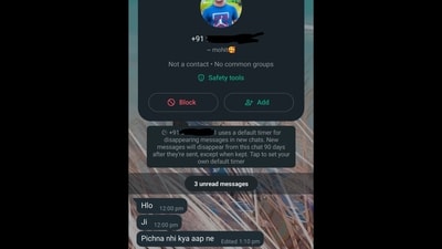 A woman allegedly received these texts from a Rapido rider. (Screengrab (Reddit)) A woman allegedly received these texts from a Rapido rider. (Screengrab (Reddit))