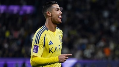 Al Nassr's Cristiano Ronaldo celebrates scoring their second goal (REUTERS)
