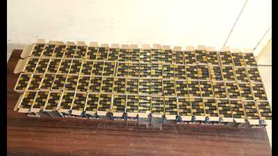 The cartridges recovered on Monday (Sourced)