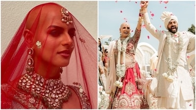Neehar Sachdeva flaunted her bald look on her wedding day. Neehar Sachdeva flaunted her bald look on her wedding day.