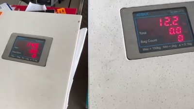 A discrepancy of 2.3 kg was observed in baggage weight across different weighing machines. (Instagram/@aviationnews) A discrepancy of 2.3 kg was observed in baggage weight across different weighing machines. (Instagram/@aviationnews)