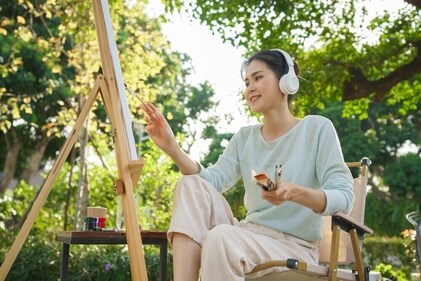 For less intensive activities like painting, music can be a source of inspiration. (Shutterstock) For less intensive activities like painting, music can be a source of inspiration. (Shutterstock)