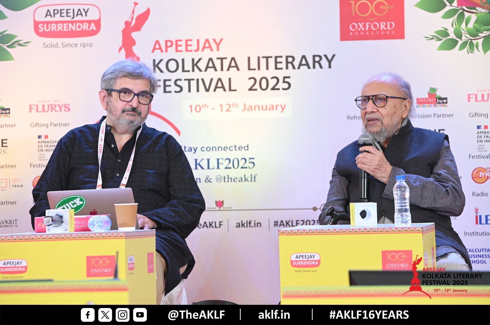 Salil Tripathi and Ashis Nandy at AKLF (Courtesy AKLF) Salil Tripathi and Ashis Nandy at AKLF (Courtesy AKLF)