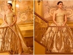 Alia Bhatt rocks a stunning golden gown by Abu Jani and Sandeep Khosla. Alia Bhatt rocks a stunning golden gown by Abu Jani and Sandeep Khosla.