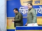 Aam Aadmi Party (AAP) Arvind Kejriwal along with AAP leader Sanjay Singh during a press conference in New Delhi. Aam Aadmi Party (AAP) Arvind Kejriwal along with AAP leader Sanjay Singh during a press conference in New Delhi.