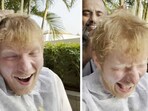 Ed Sheeran gets a head massage in Chennai.