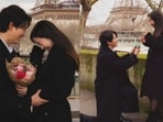 K-pop star and actor Ok Taec-yeon with his longtime girlfriend.(Twitter)