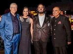 Microsoft co-founder Bill Gates and Paula Hurd with Reliance Industries Chairman Mukesh Ambani and his son Anant Ambani at the latter's pre-wedding bash, in Jamnagar, Saturday, March 2, 2024. Microsoft co-founder Bill Gates and Paula Hurd with Reliance Industries Chairman Mukesh Ambani and his son Anant Ambani at the latter's pre-wedding bash, in Jamnagar, Saturday, March 2, 2024.