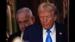 President Donald Trump and Israel's Prime Minister Benjamin Netanyahu arrive for a news conference in the East Room of the White House, Tuesday, Feb. 4, 2025, in Washington. AP/PTI(AP02_05_2025_000146A) (AP)