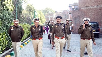 Special CP (Law and Order) Ravindra Singh Yadav, along with Additional CP Sagar Singh Kalsi and DCP Abhishek Dhania, visited Ahlcon Public School polling station during the Delhi Assembly election in New Delhi on Wednesday. (ANI) Special CP (Law and Order) Ravindra Singh Yadav, along with Additional CP Sagar Singh Kalsi and DCP Abhishek Dhania, visited Ahlcon Public School polling station during the Delhi Assembly election in New Delhi on Wednesday. (ANI)
