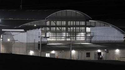 The Terrorism Confinement Center, or CECOT, stands in Tecoluca, El Salvador, late Feb. 2, 2023. (AP Photo/Salvador Melendez, File) (AP)