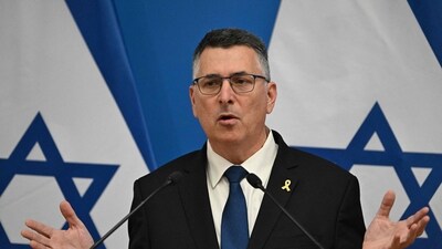 Israel's Foreign Minister Gideon Saar answers a journalist's question during a joint presser with the Hungarian Foreign and Trade Minister (not pictured) at the Foreign Office in Budapest, Hungary, on January 23, 2025. (Photo by Attila KISBENEDEK / AFP) Israel's Foreign Minister Gideon Saar answers a journalist's question during a joint presser with the Hungarian Foreign and Trade Minister (not pictured) at the Foreign Office in Budapest, Hungary, on January 23, 2025. (Photo by Attila KISBENEDEK / AFP)