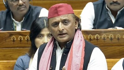Samajwadi Party (SP) MP Akhilesh Yadav speaks in Lok Sabha during the Budget Session of the Parliament. (Sansad TV) (HT_PRINT) Samajwadi Party (SP) MP Akhilesh Yadav speaks in Lok Sabha during the Budget Session of the Parliament. (Sansad TV) (HT_PRINT)